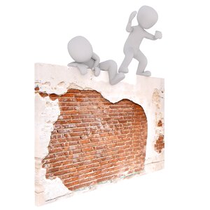 Help wall running away. Free illustration for personal and commercial use.