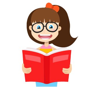 Read a book learning as children. Free illustration for personal and commercial use.