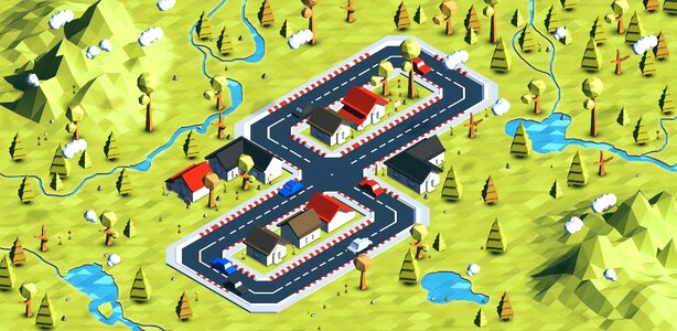 Real estate isometric map. Free illustration for personal and commercial use.