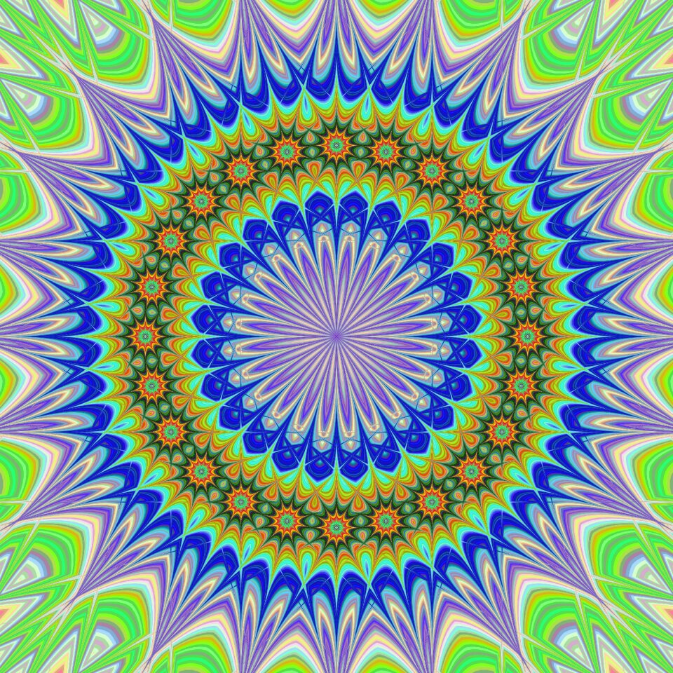 Psychedelic render star. Free illustration for personal and commercial use.