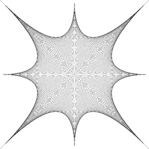 Curved star woven monochrome. Free illustration for personal and commercial use.