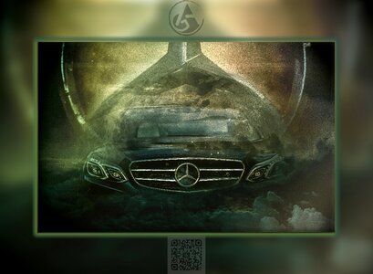 Benz vechicle green car. Free illustration for personal and commercial use.