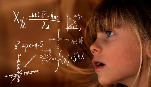 Girl formula physics. Free illustration for personal and commercial use.