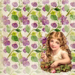 Cute victorian girl. Free illustration for personal and commercial use.