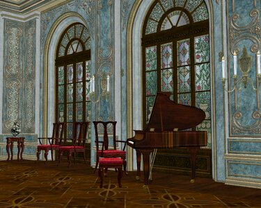 Elegant palace indoors. Free illustration for personal and commercial use.