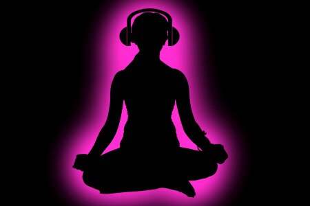 Music relaxation yoga. Free illustration for personal and commercial use.