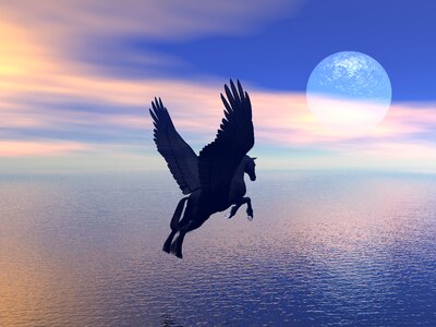 Mythology fantasy flying. Free illustration for personal and commercial use.