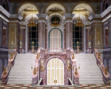 Interior marble stairway. Free illustration for personal and commercial use.
