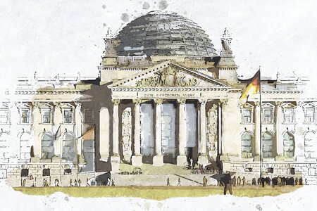 Germany bundestag building. Free illustration for personal and commercial use.