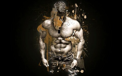Bodybuilding photoshop body. Free illustration for personal and commercial use.