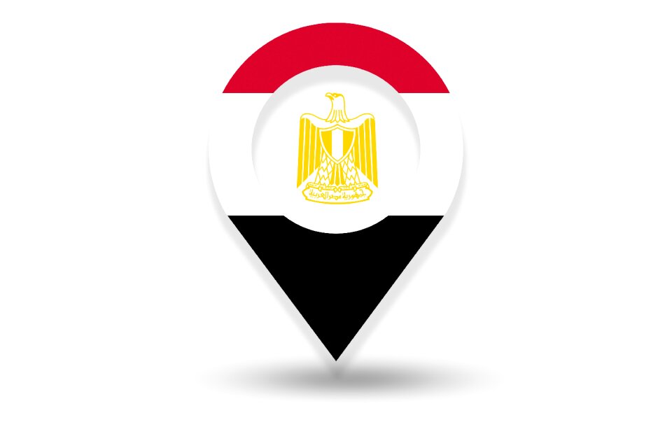Egypt map egyptian flag. Free illustration for personal and commercial use.