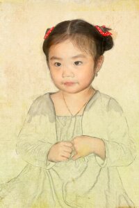 Asian young child. Free illustration for personal and commercial use.