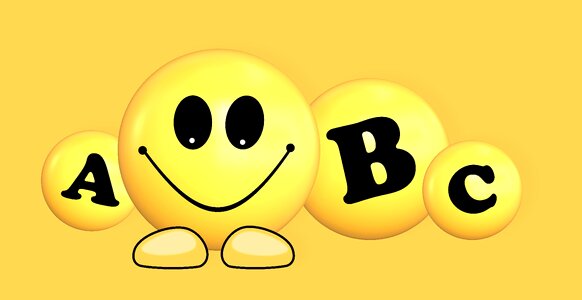 Smiley smile letters. Free illustration for personal and commercial use.