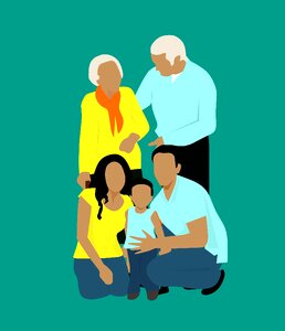 Grandparents father mother. Free illustration for personal and commercial use.