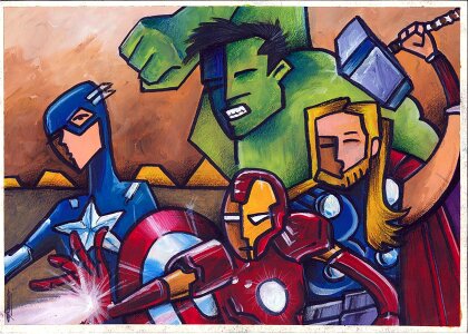 Art avengers drawing. Free illustration for personal and commercial use.