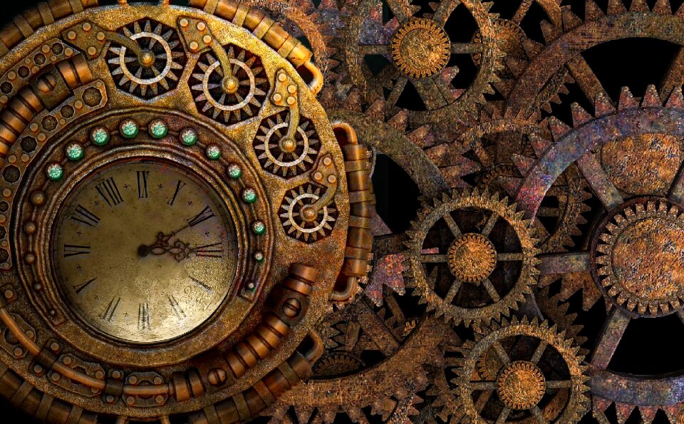 Background gears time machine. Free illustration for personal and commercial use.