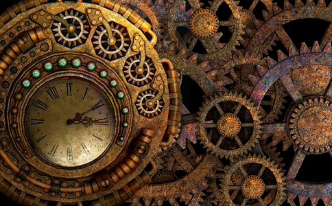 Background gears time machine. Free illustration for personal and commercial use.