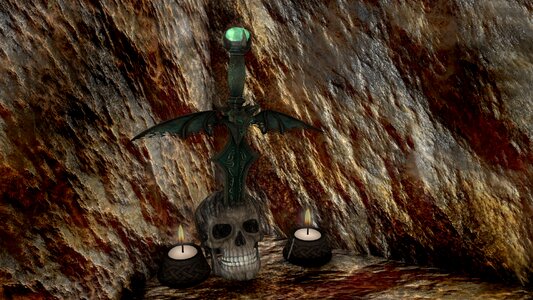 Skull skull and crossbones caves portal. Free illustration for personal and commercial use.