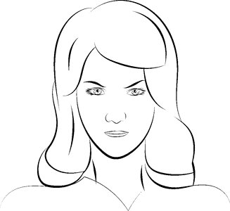 Woman girl face. Free illustration for personal and commercial use.