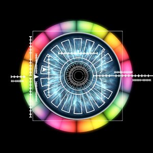 Iris recognition security authentication. Free illustration for personal and commercial use.