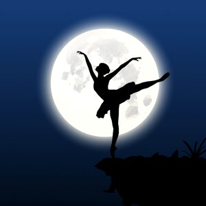 Moon night dancing. Free illustration for personal and commercial use.