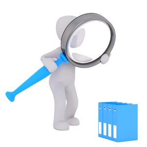 Folder officials magnifying glass. Free illustration for personal and commercial use.