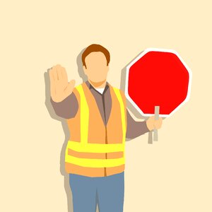 Stop worker collar. Free illustration for personal and commercial use.