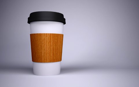 Cardboard paper cup beverages. Free illustration for personal and commercial use.