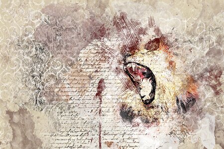 Roar portrait art. Free illustration for personal and commercial use.
