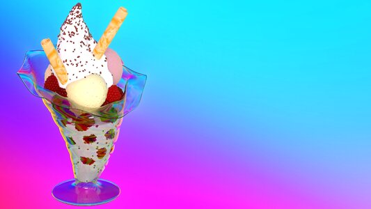 Glass summer ice cream. Free illustration for personal and commercial use.