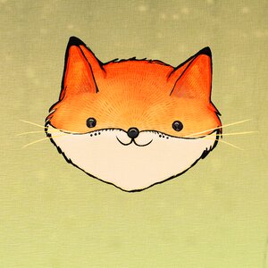 Smiling fox cartoon fox animal face. Free illustration for personal and commercial use.