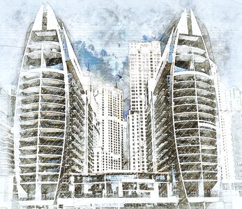 Modern building city. Free illustration for personal and commercial use.