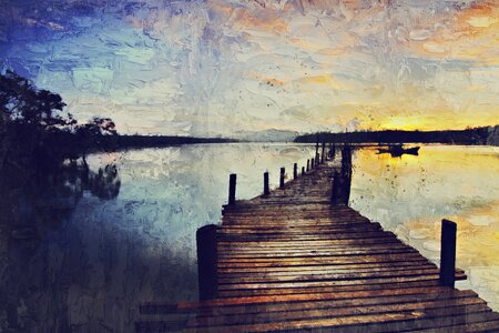 Lake water landscape. Free illustration for personal and commercial use.