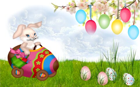 Easter egg lawn Free illustrations. Free illustration for personal and commercial use.