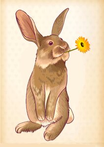 Cute spring easter bunny. Free illustration for personal and commercial use.