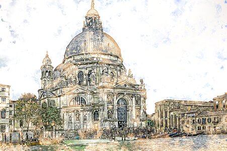 Church italy landmark. Free illustration for personal and commercial use.