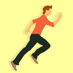Running stretching forward. Free illustration for personal and commercial use.