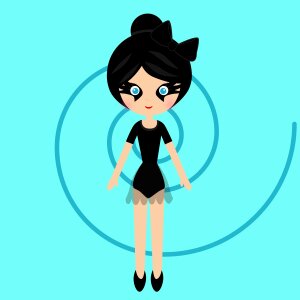 Cute blue ballerina. Free illustration for personal and commercial use.