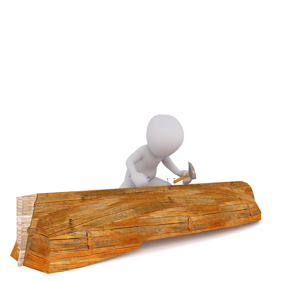 Wooden boat builders fishing boat 3d model. Free illustration for personal and commercial use.