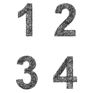 3 4 font. Free illustration for personal and commercial use.