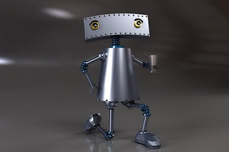 Robot with glass 3d modeling Free illustrations. Free illustration for personal and commercial use.