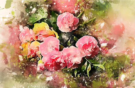 Beautiful flowers nature composition. Free illustration for personal and commercial use.