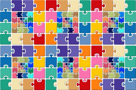 Piecing together play toys. Free illustration for personal and commercial use.