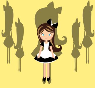 Cute cartoon the maid. Free illustration for personal and commercial use.