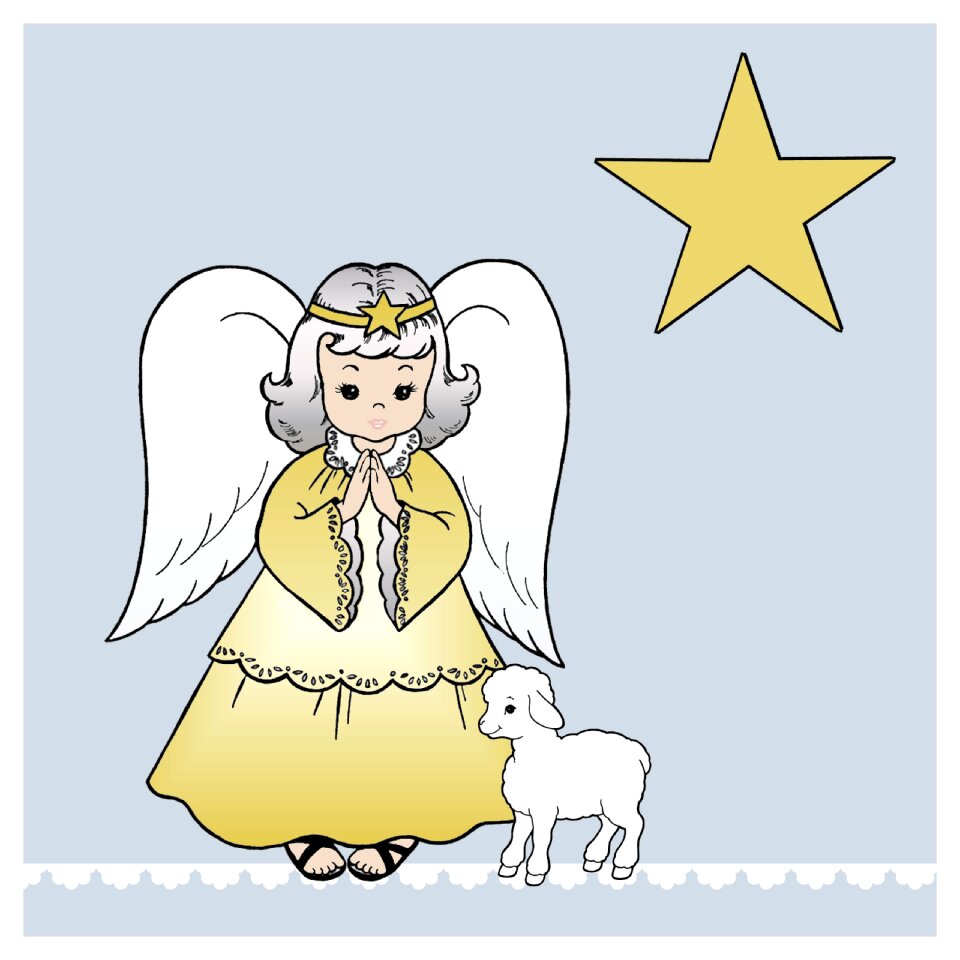 Christmas angel Free illustrations. Free illustration for personal and commercial use.