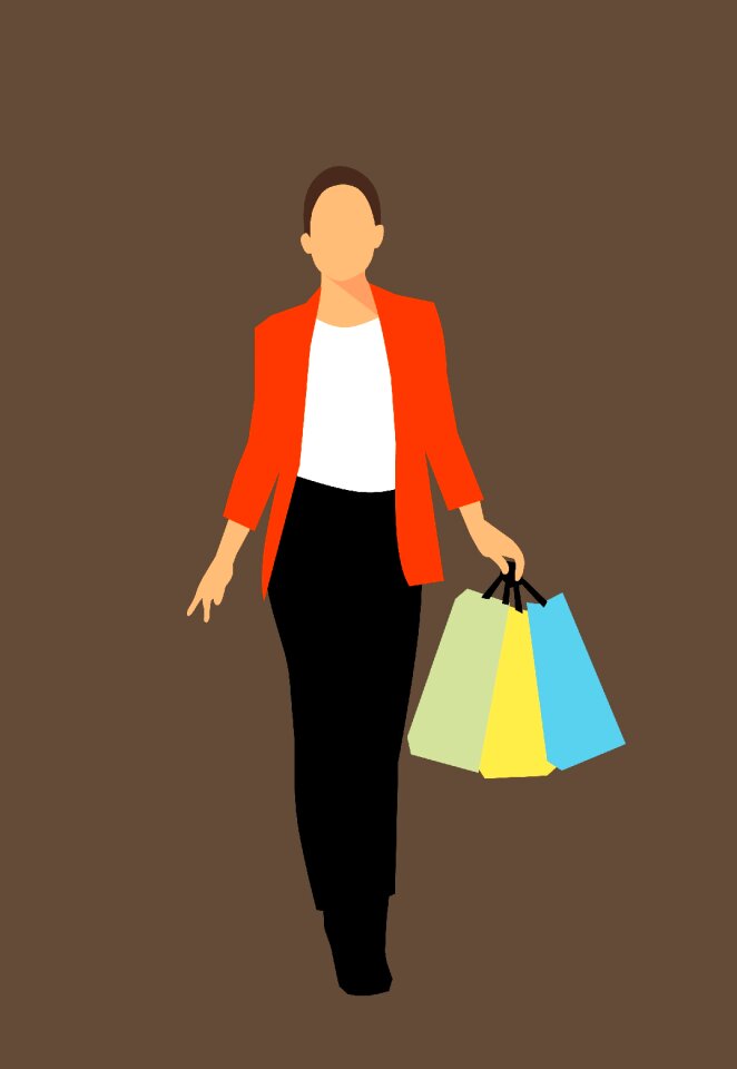 fashionable personal shopper going around. Stock Illustration