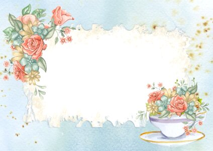 Card tea cup. Free illustration for personal and commercial use.
