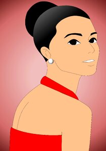 Cartoon portrait glamour. Free illustration for personal and commercial use.