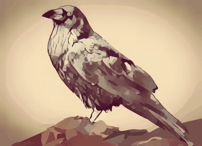 Sepia art bird. Free illustration for personal and commercial use.