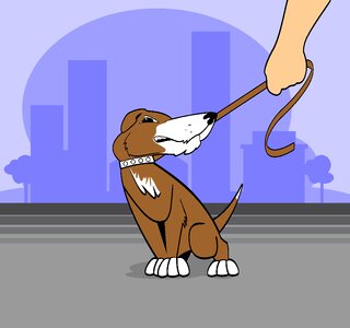 Training master dog. Free illustration for personal and commercial use.
